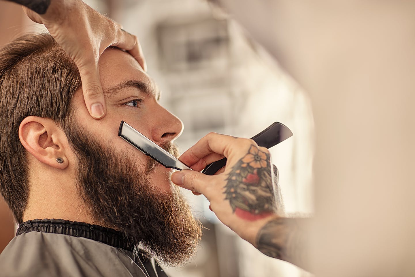 Close-up of a precision fade haircut at Apex Barber Shop